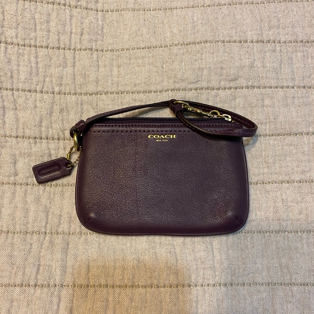 Small purple wristlet coach